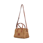 Artisan Vovage – Straw Boston Shoulder Bag M – Brown