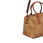 Artisan Vovage – Straw Boston Shoulder Bag M – Brown