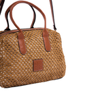 Artisan Vovage – Straw Boston Shoulder Bag M – Brown