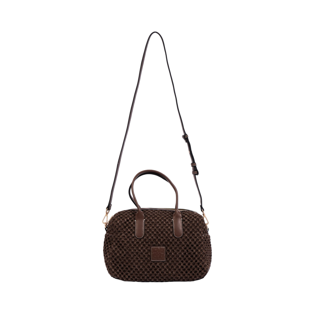 Everyday Earth – Straw Boston Shoulder Bag M – Mocha