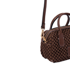 Artisan Vovage – Straw Mini Boston Crossbody S – Mocha