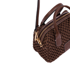 Artisan Vovage – Straw Mini Boston Crossbody S – Mocha
