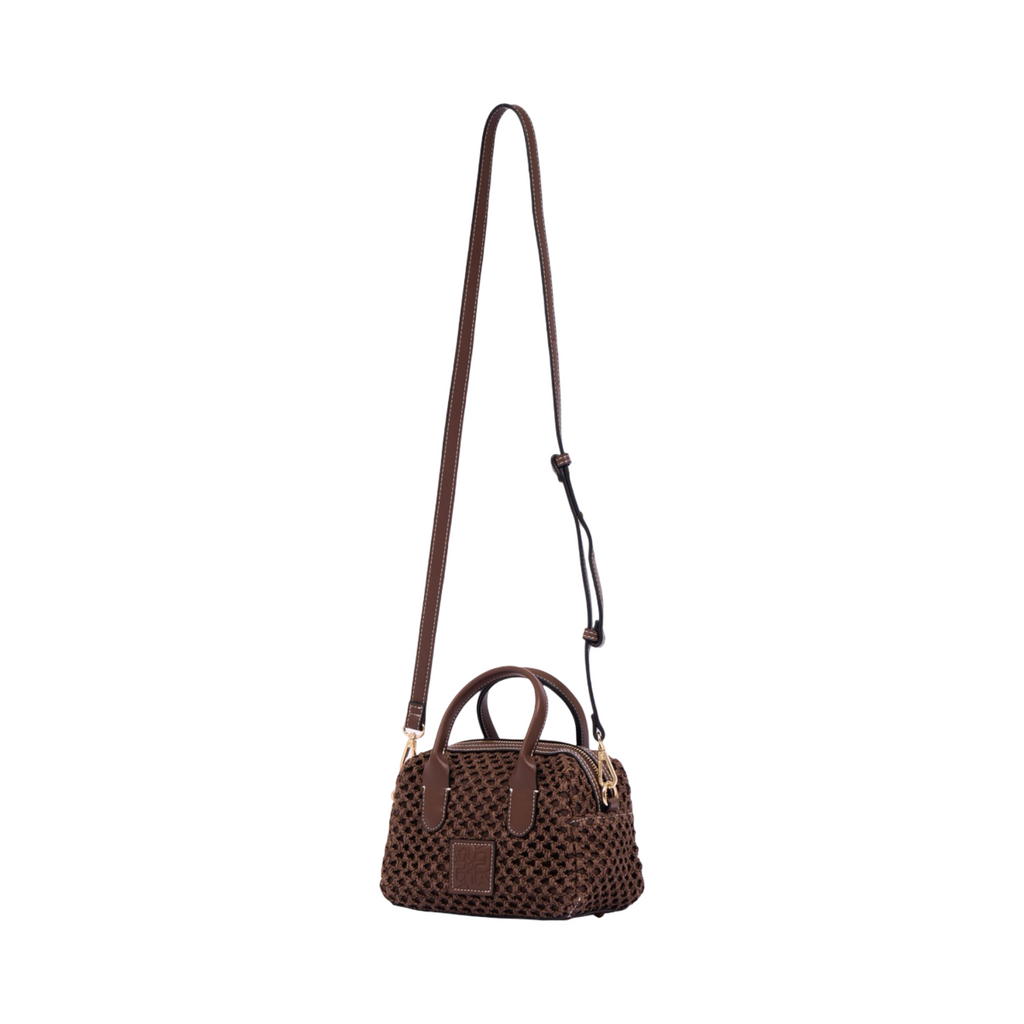 Everyday Earth – Straw Mini Boston Crossbody S – Mocha