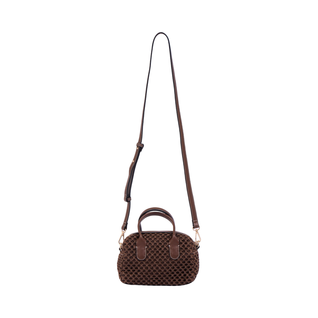 Everyday Earth – Straw Mini Boston Crossbody S – Mocha