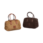 Artisan Vovage – Straw Boston Shoulder Bag M – Mocha