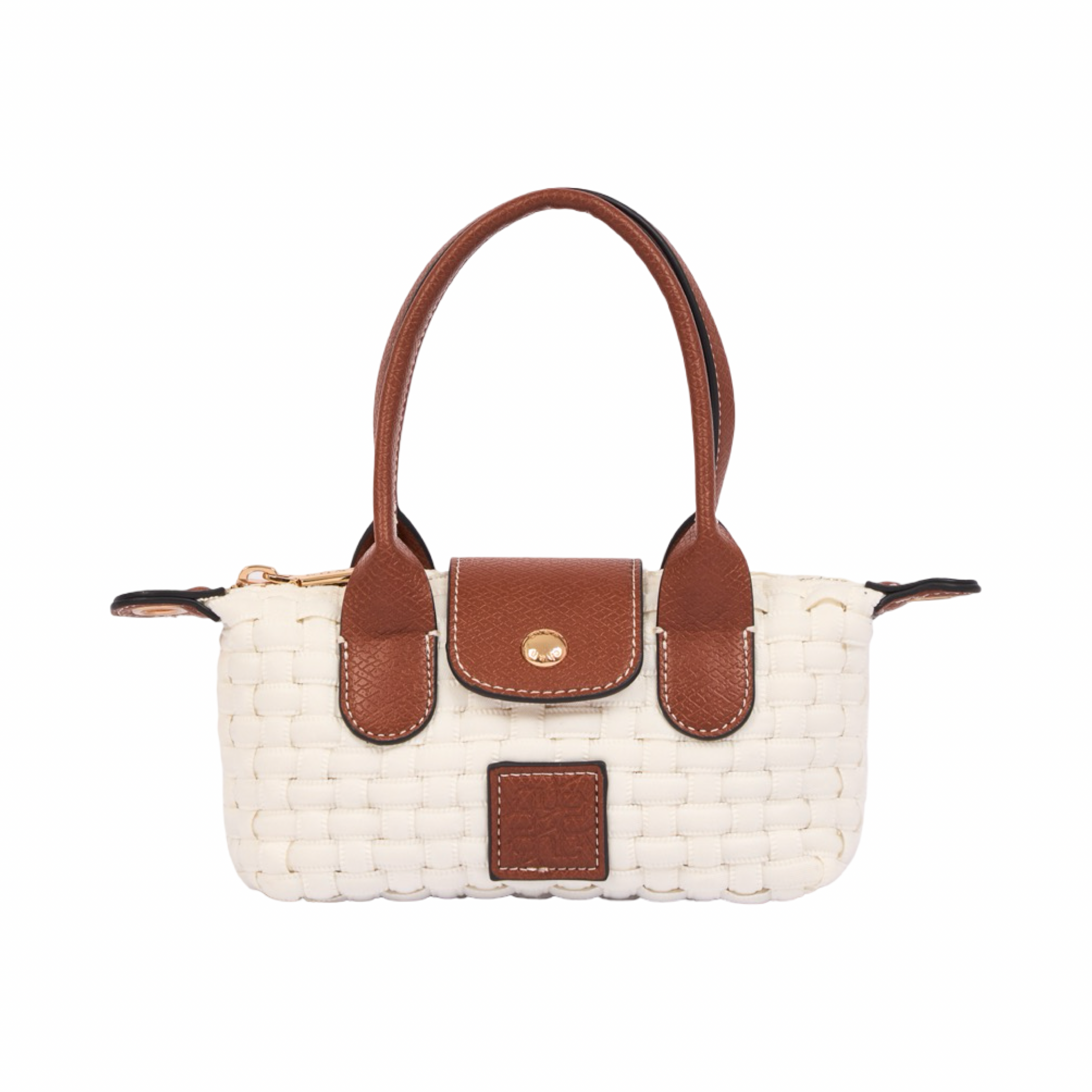Midnight Weave – Woven Mini Shoulder Bag S – White