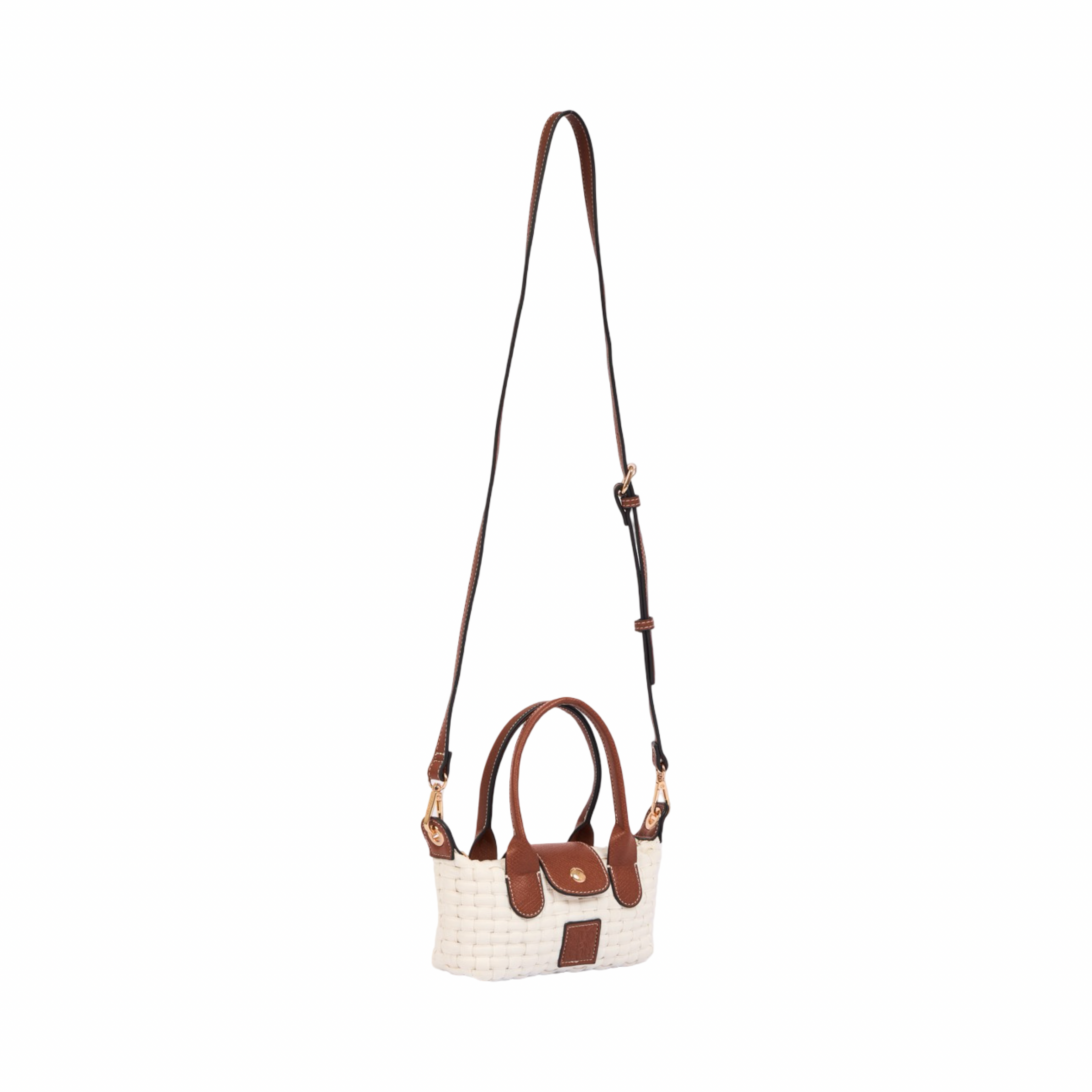 Midnight Weave – Woven Mini Shoulder Bag S – White
