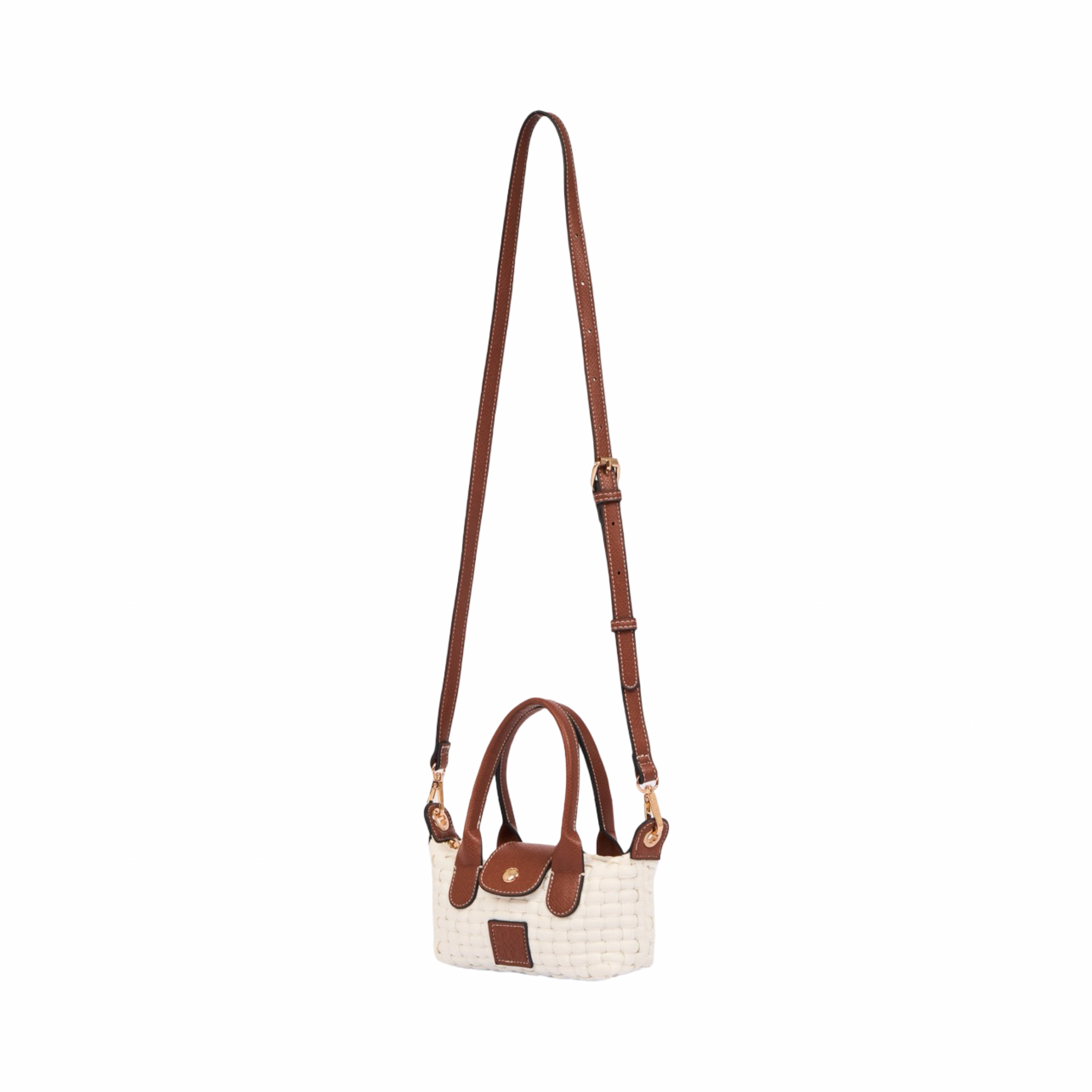 Midnight Weave – Woven Mini Shoulder Bag S – White