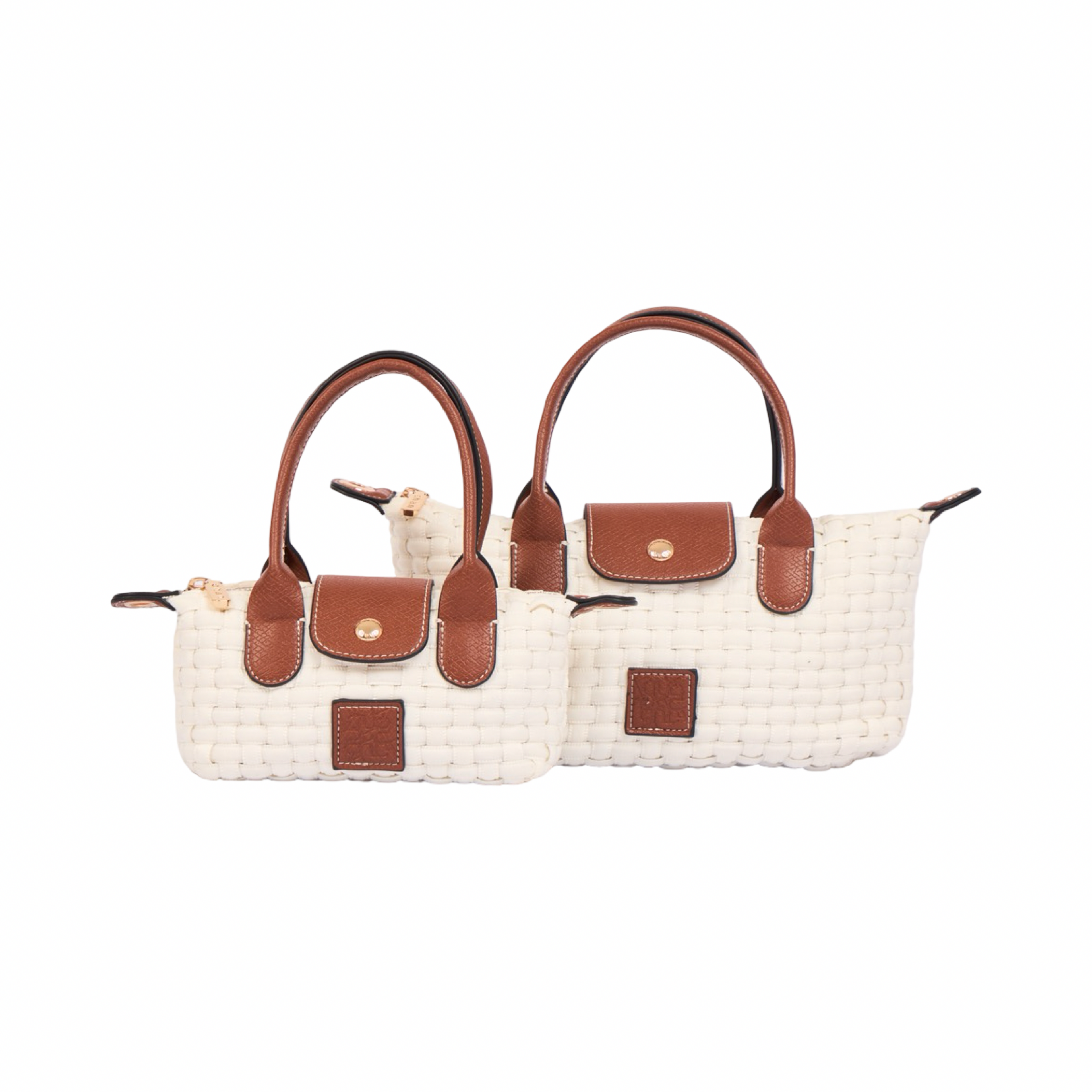 Midnight Weave – Woven Mini Shoulder Bag S – White
