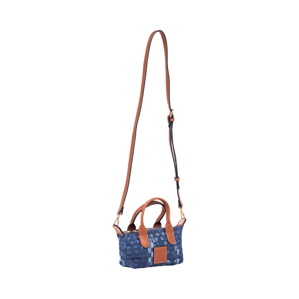 Midnight Weave – Woven Mini Shoulder Bag S – Denim