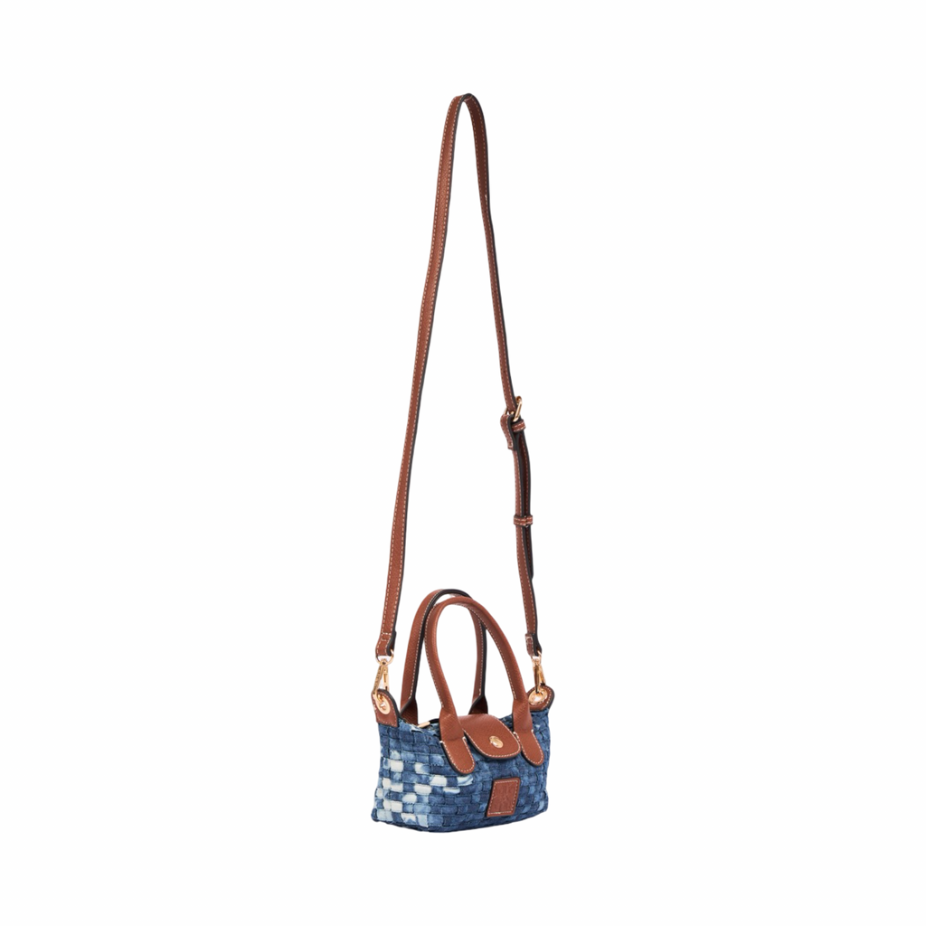 Midnight Weave – Woven Mini Shoulder Bag S – Denim
