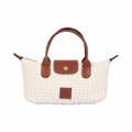Midnight Weave – Woven Shoulder Bag M – White