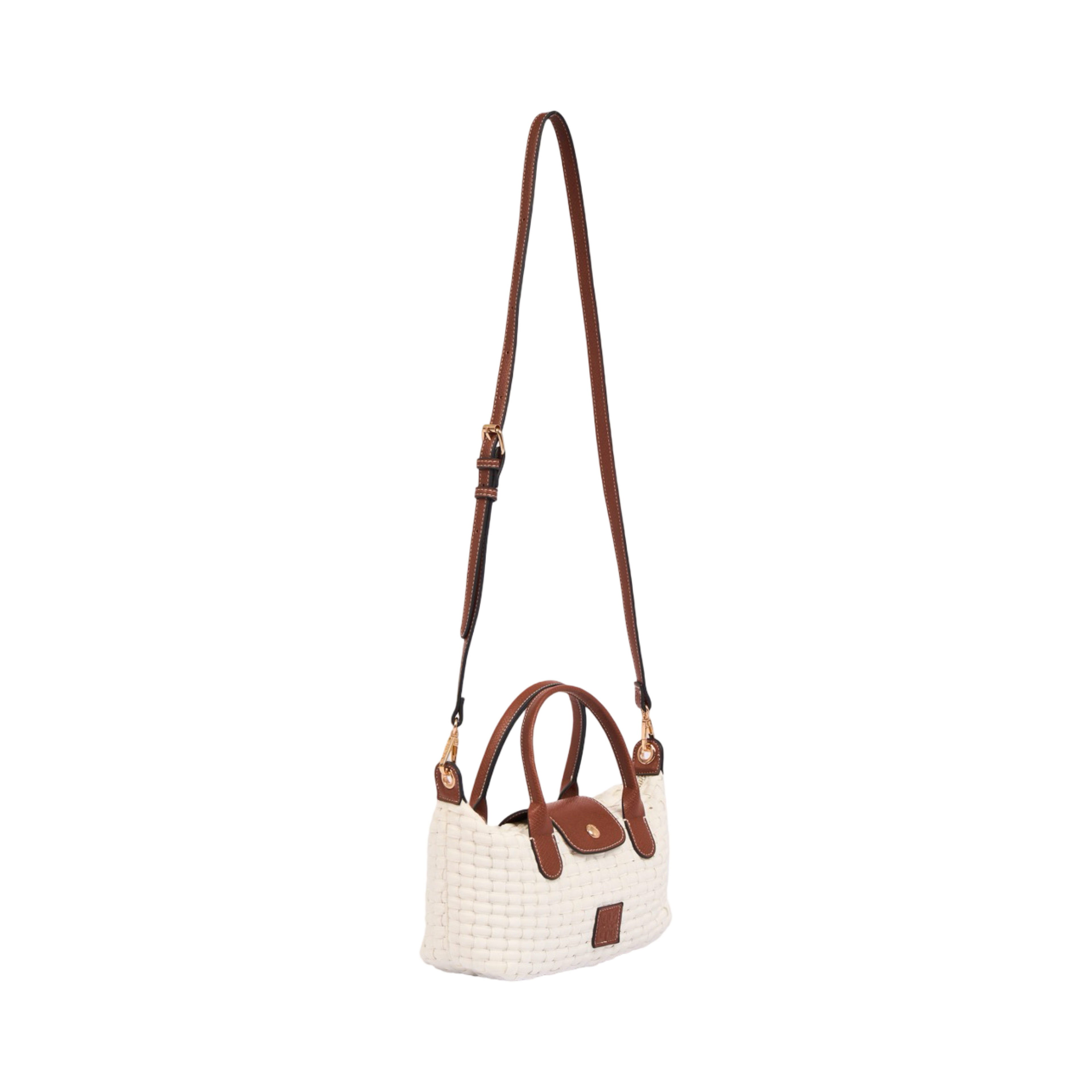 Midnight Weave – Woven Shoulder Bag M – White