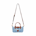 Midnight Weave – Woven Shoulder Bag M – Light Denim