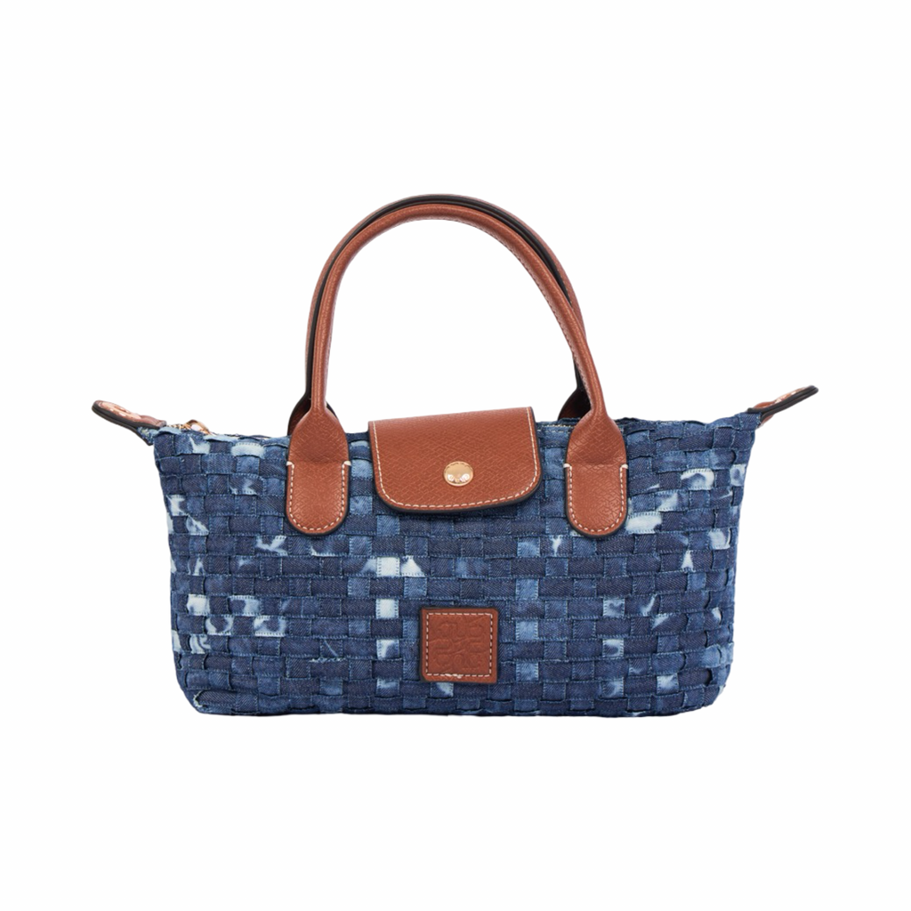 Midnight Weave – Woven Shoulder Bag M – Denim