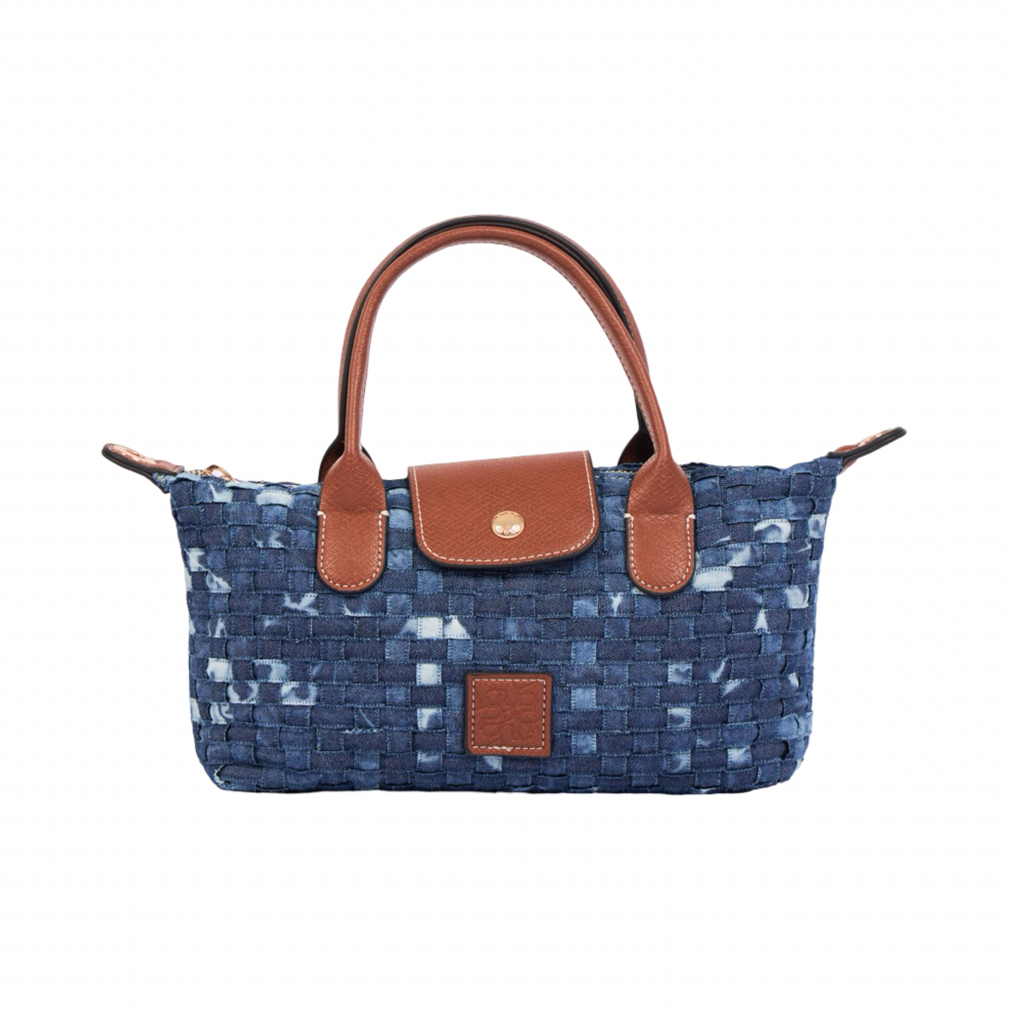 Midnight Weave – Woven Shoulder Bag M – Denim