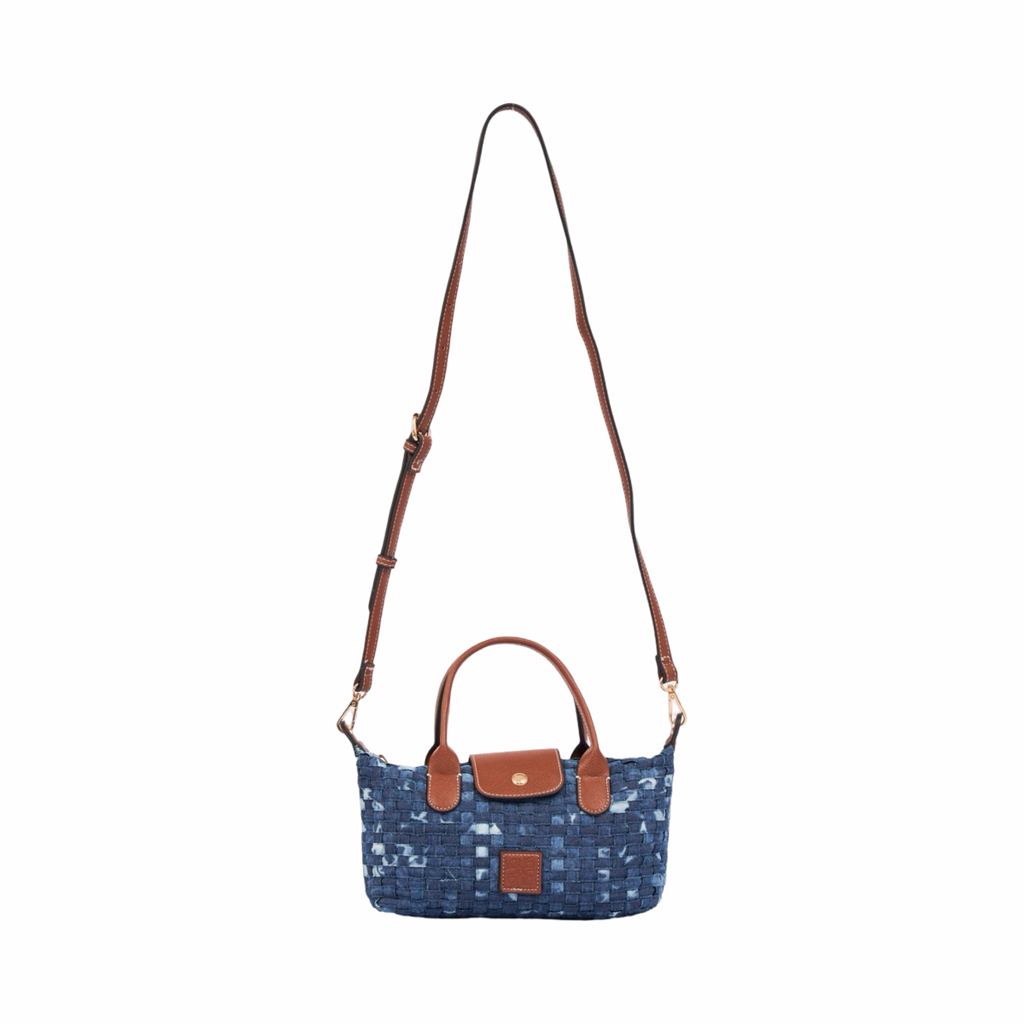 Midnight Weave – Woven Shoulder Bag M – Denim