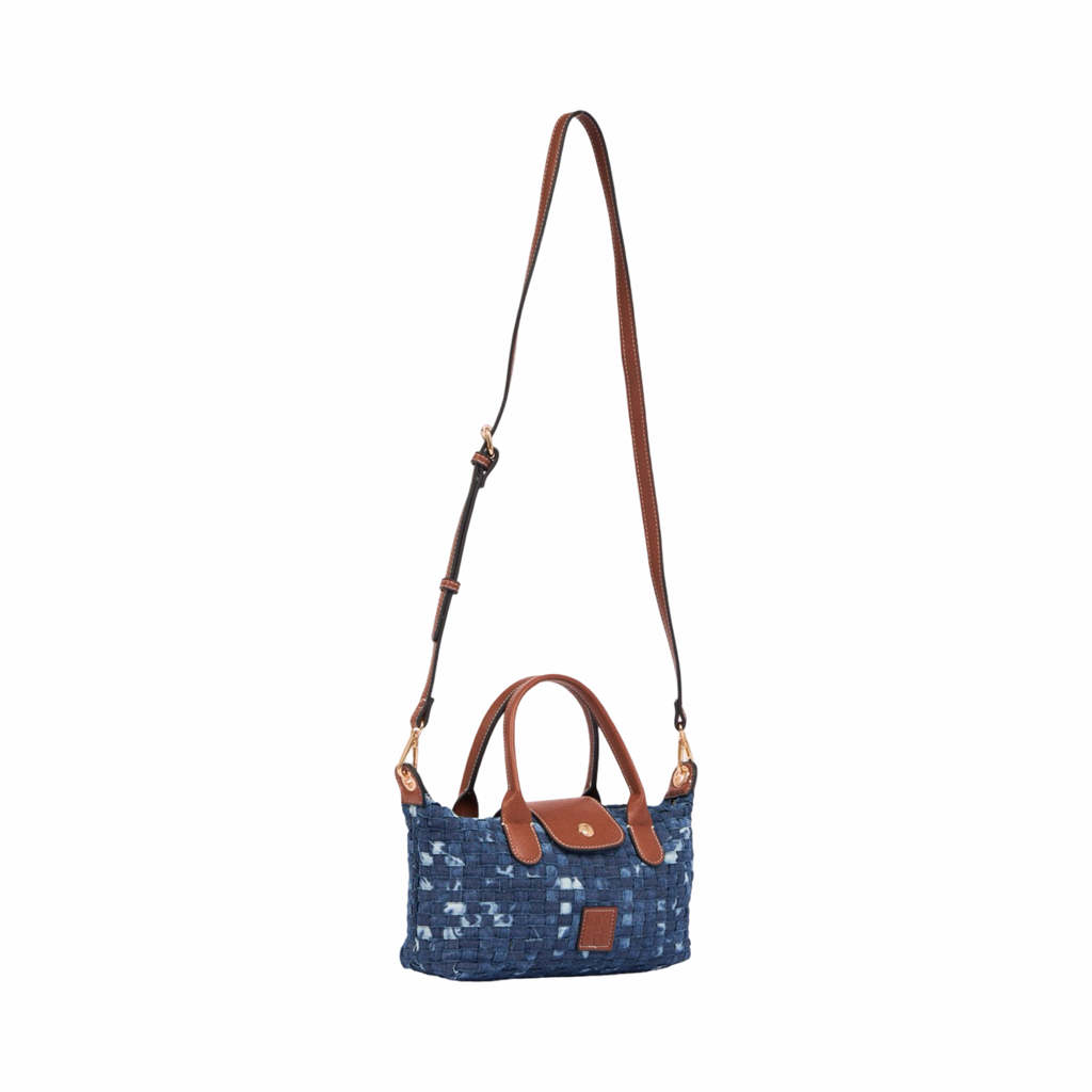 Midnight Weave – Woven Shoulder Bag M – Denim