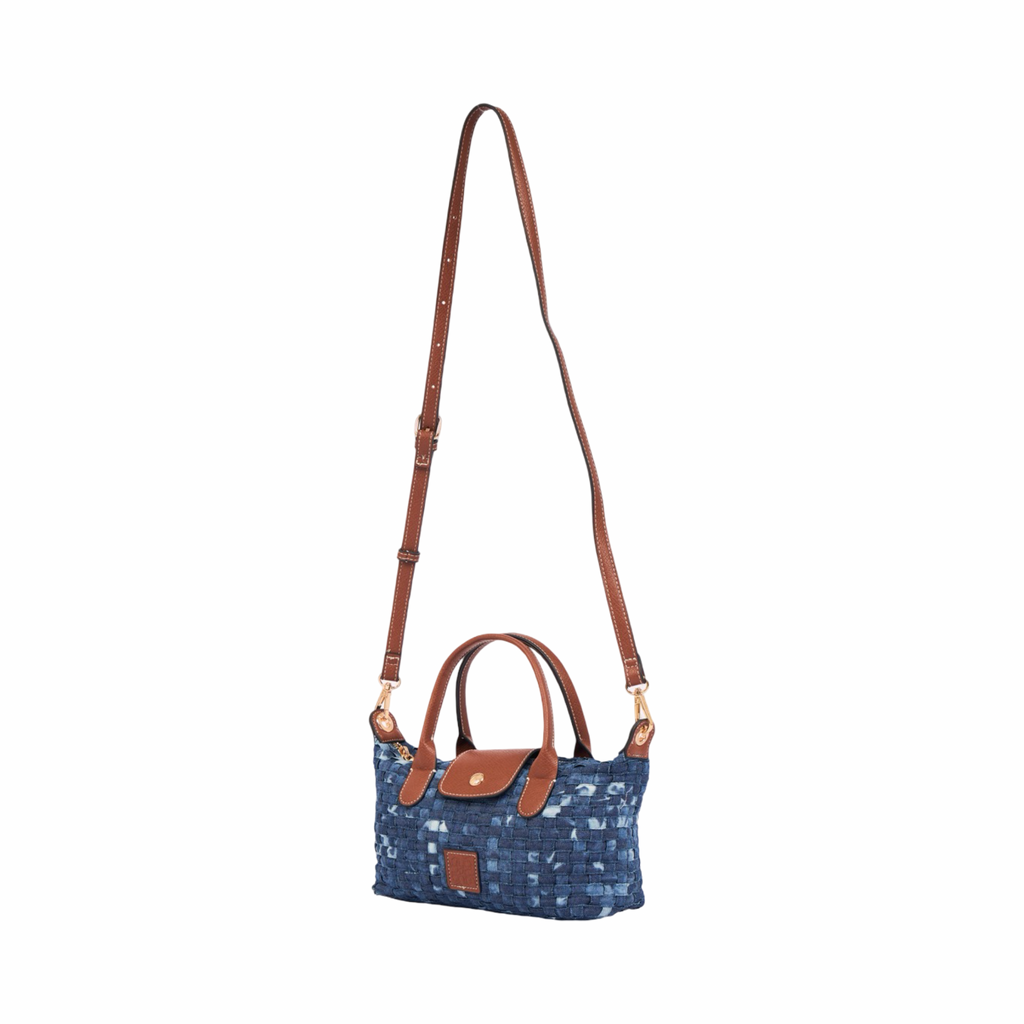 Midnight Weave – Woven Shoulder Bag M – Denim