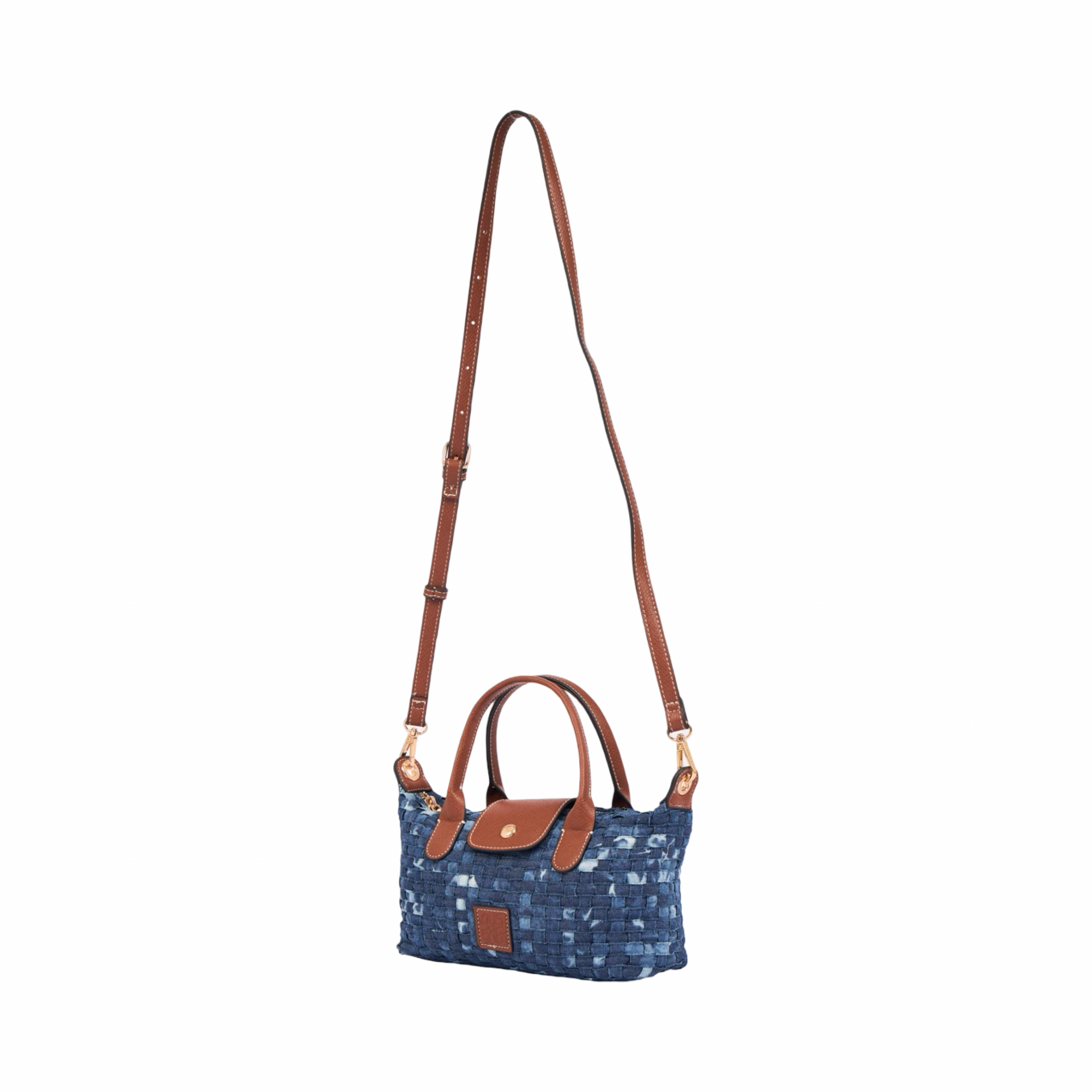 Midnight Weave – Woven Shoulder Bag M – Denim