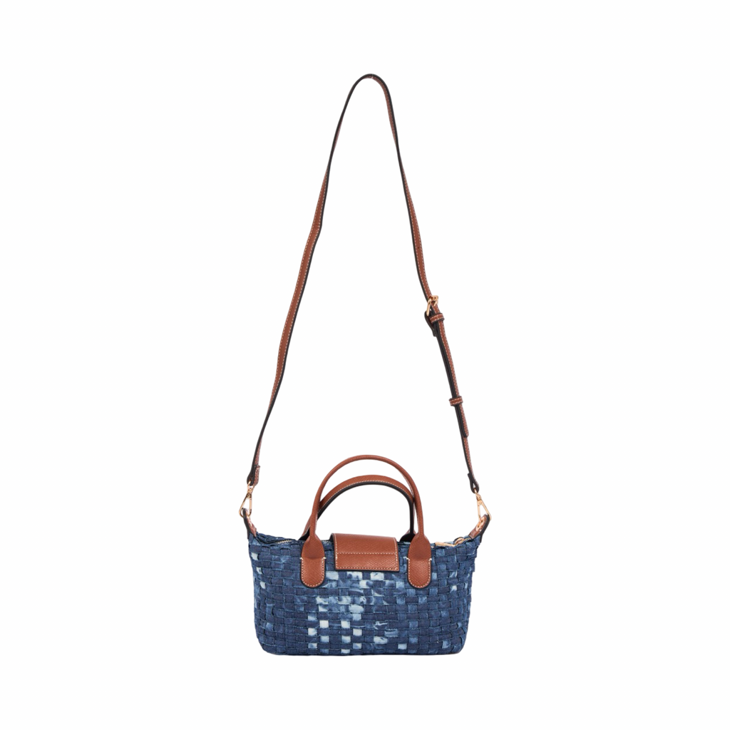 Midnight Weave – Woven Shoulder Bag M – Denim