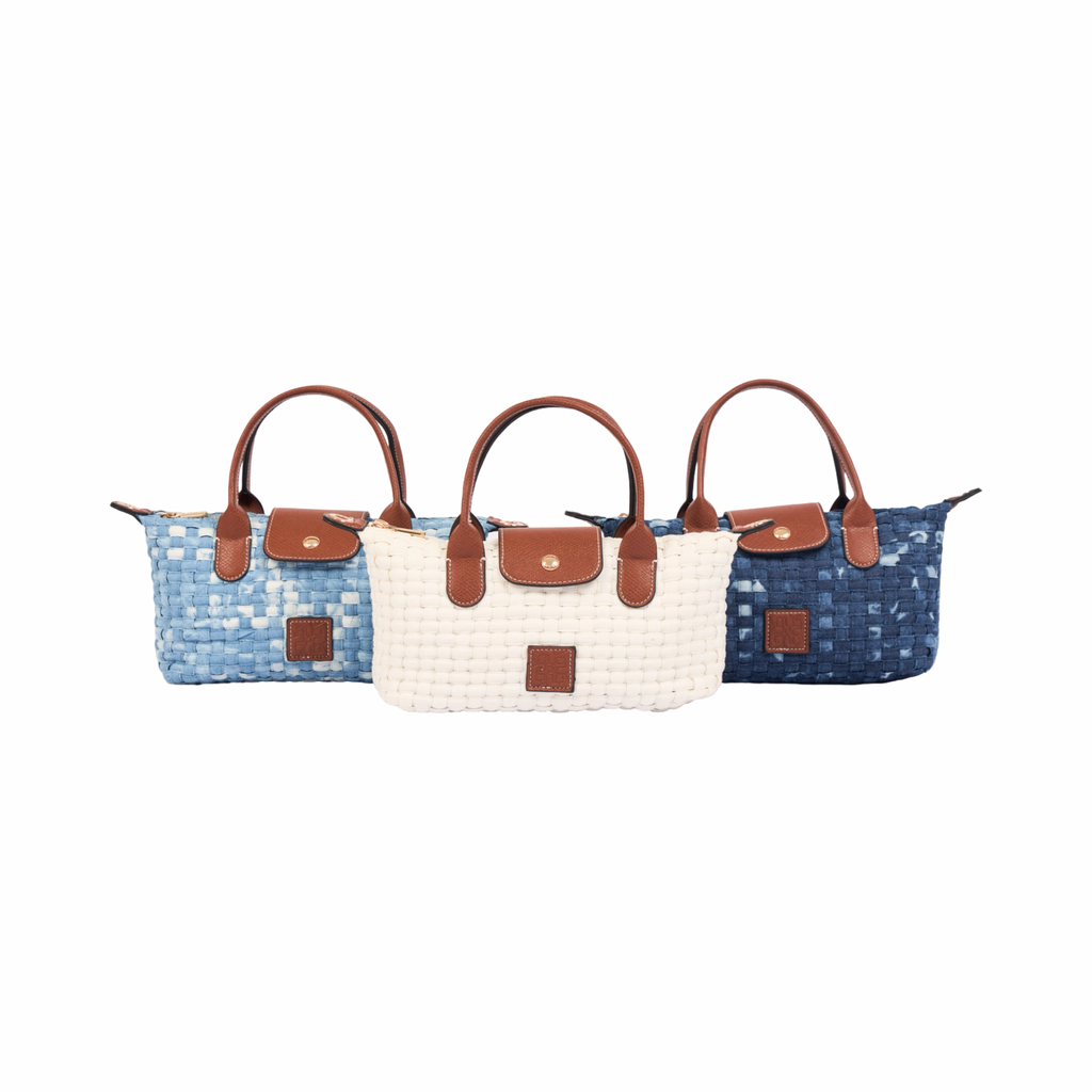 Midnight Weave – Woven Shoulder Bag M – Denim