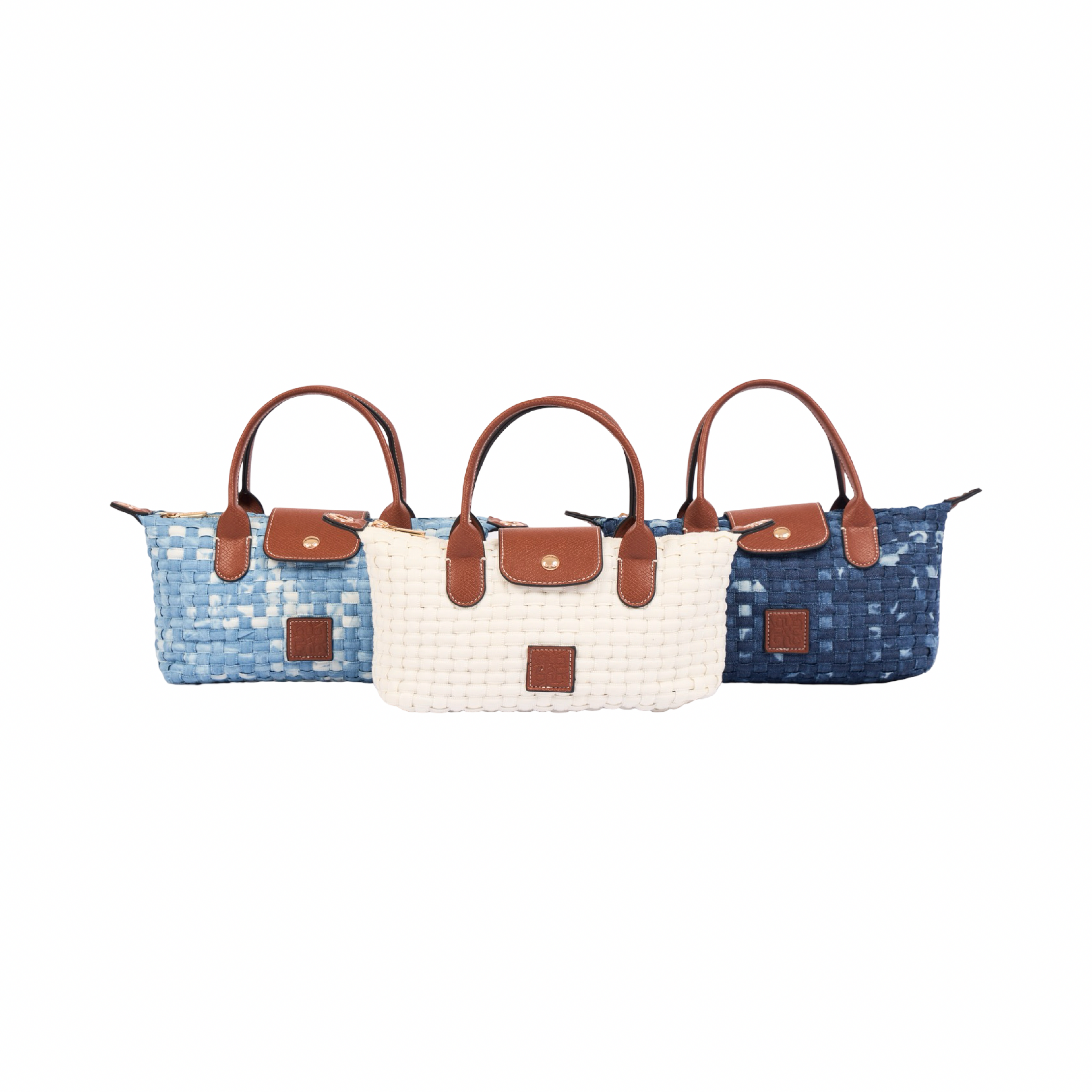 Midnight Weave – Woven Shoulder Bag M – Denim