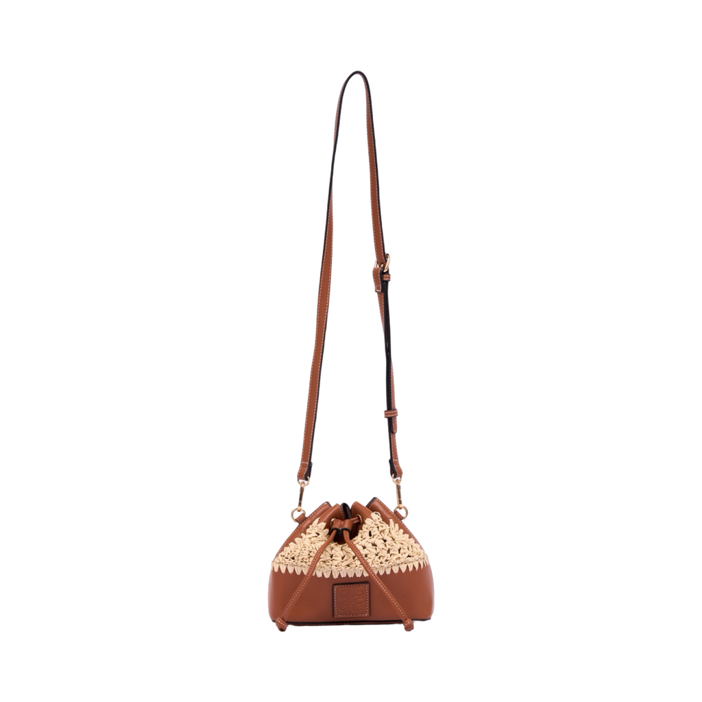 Everyday Earth – Straw Mini Bucket Shoulder Bag – Brown