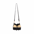 Everyday Earth – Straw Mini Bucket Shoulder Bag – Black