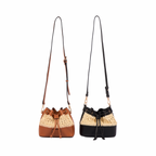 Artisan Vovage – Straw Mini Bucket Shoulder Bag – Brown