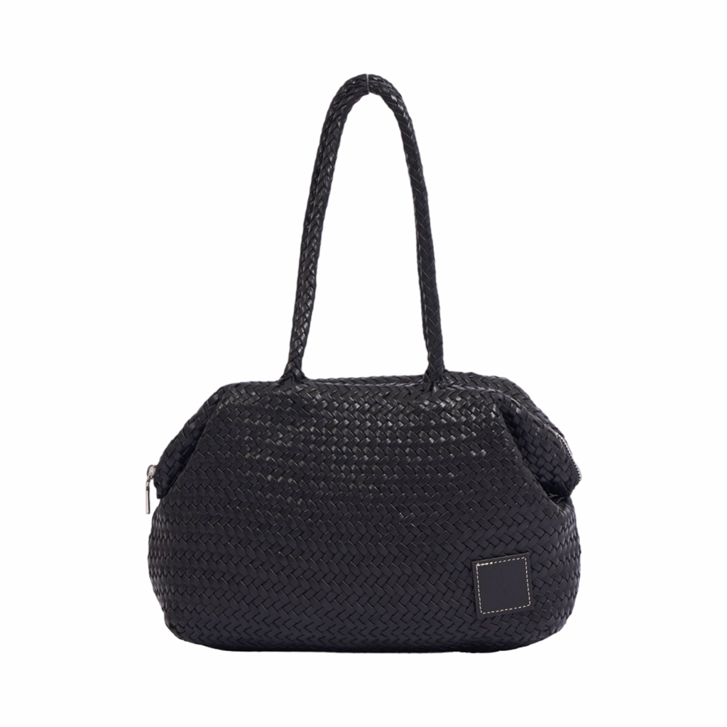 Artisan Leather – Woven Leather Shoulder Bag – Black