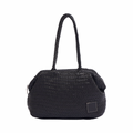 Artisan Leather – Woven Leather Shoulder Bag – Black