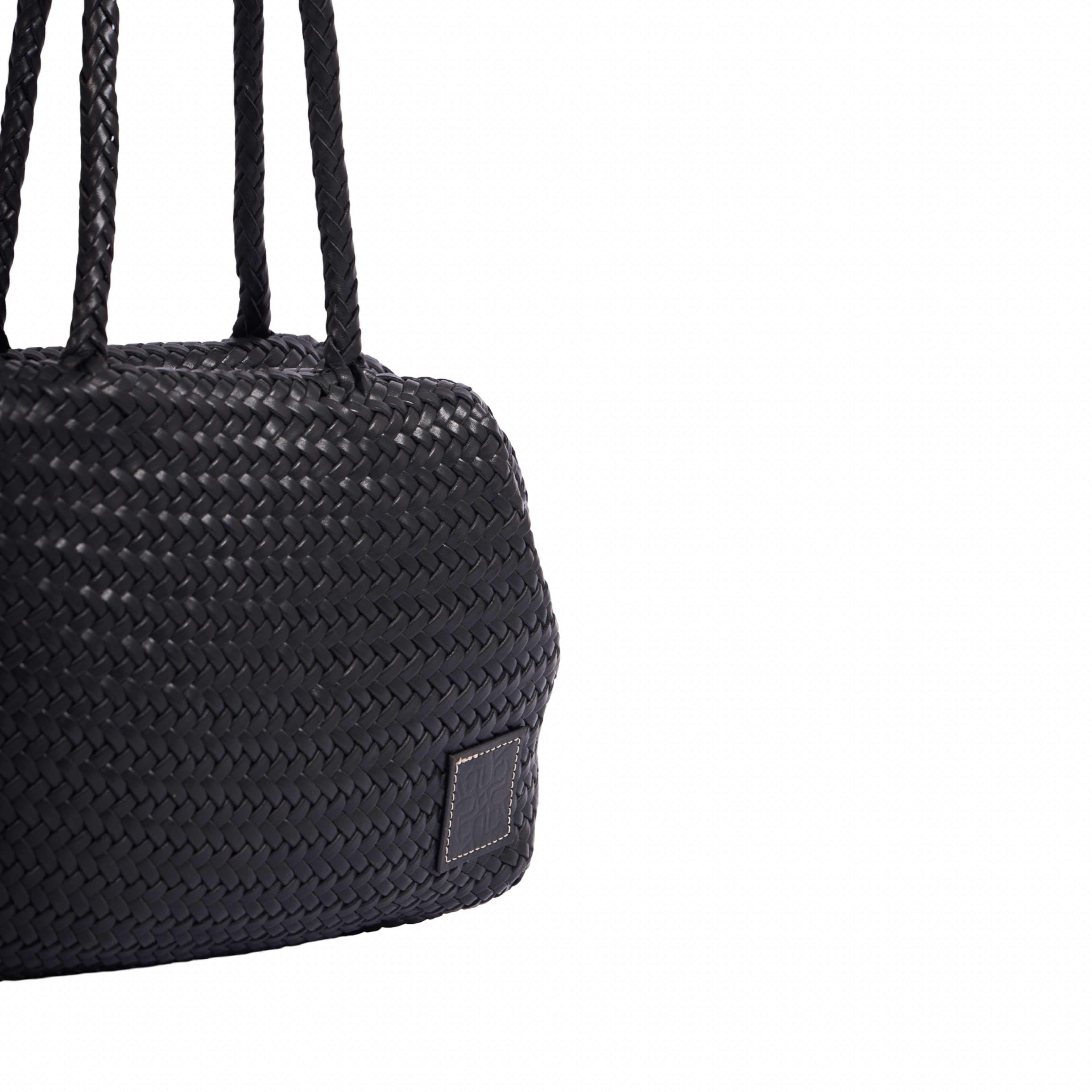 Artisan Leather – Woven Leather Shoulder Bag – Black