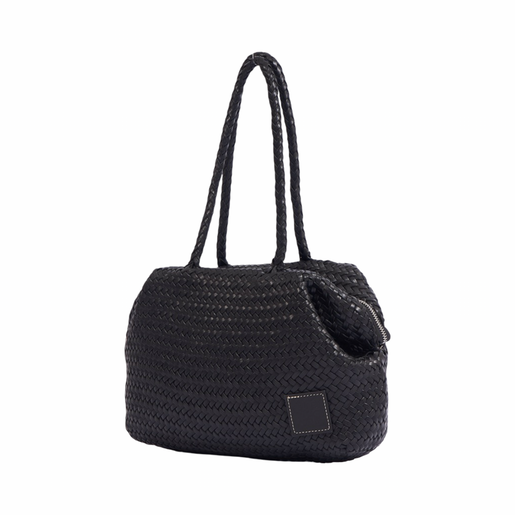 Artisan Leather – Woven Leather Shoulder Bag – Black