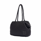 Artisan Leather – Woven Leather Shoulder Bag – Black