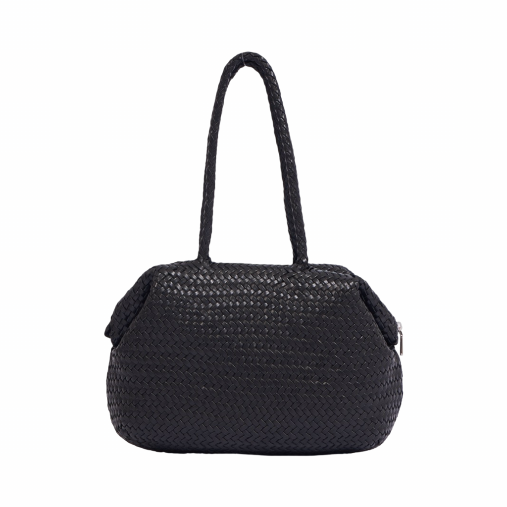 Artisan Leather – Woven Leather Shoulder Bag – Black