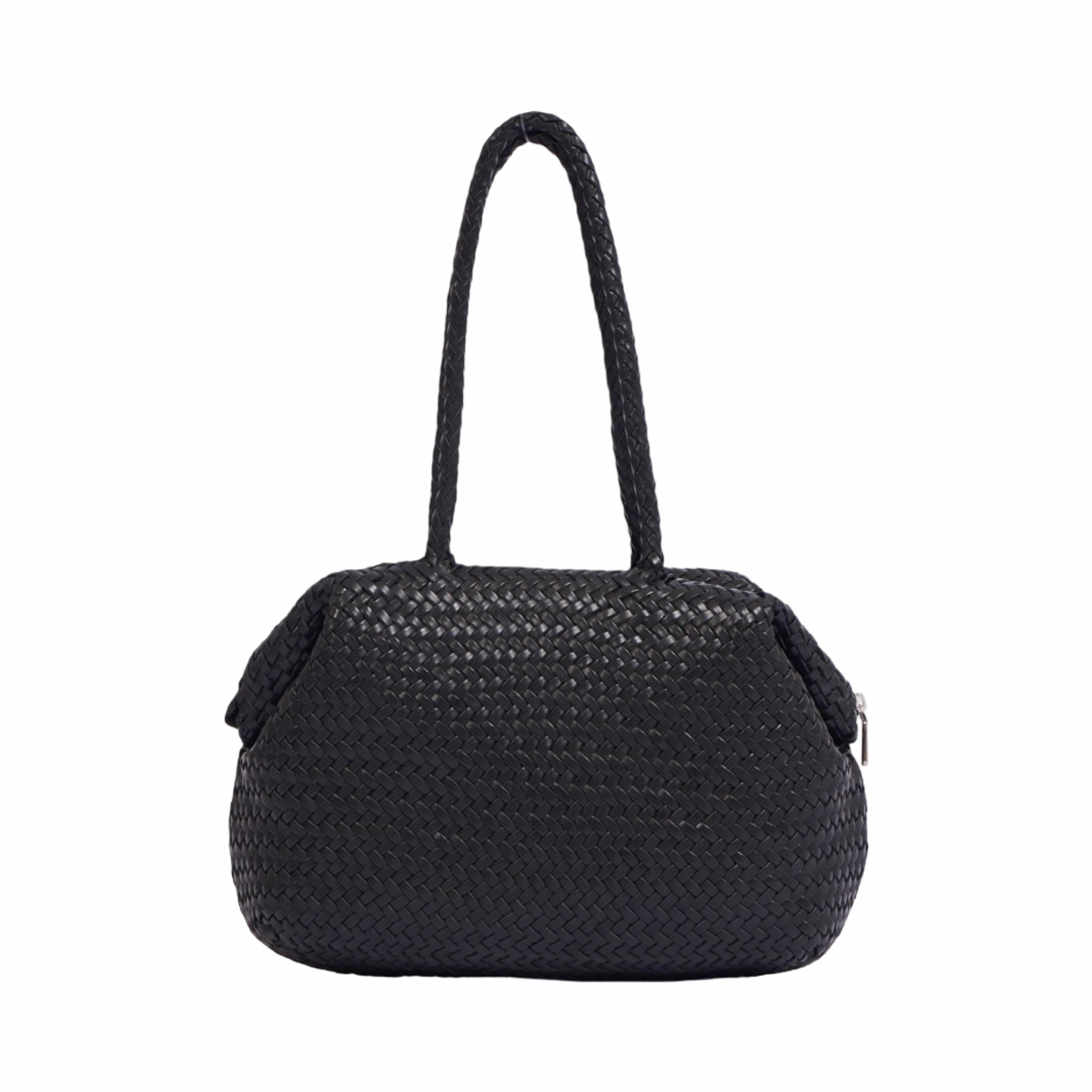 Artisan Leather – Woven Leather Shoulder Bag – Black