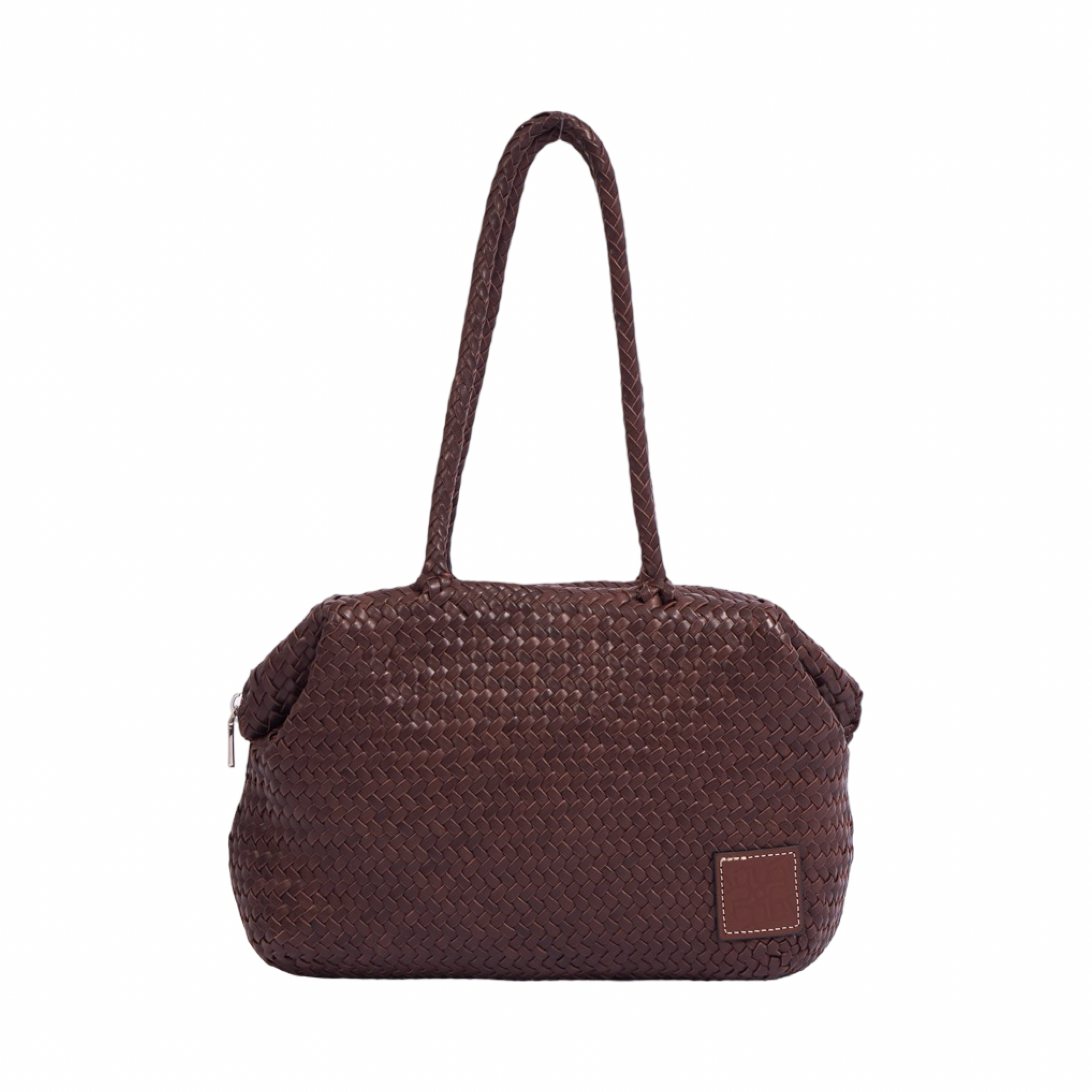 Artisan Leather – Woven Leather Shoulder Bag – Dark Brown