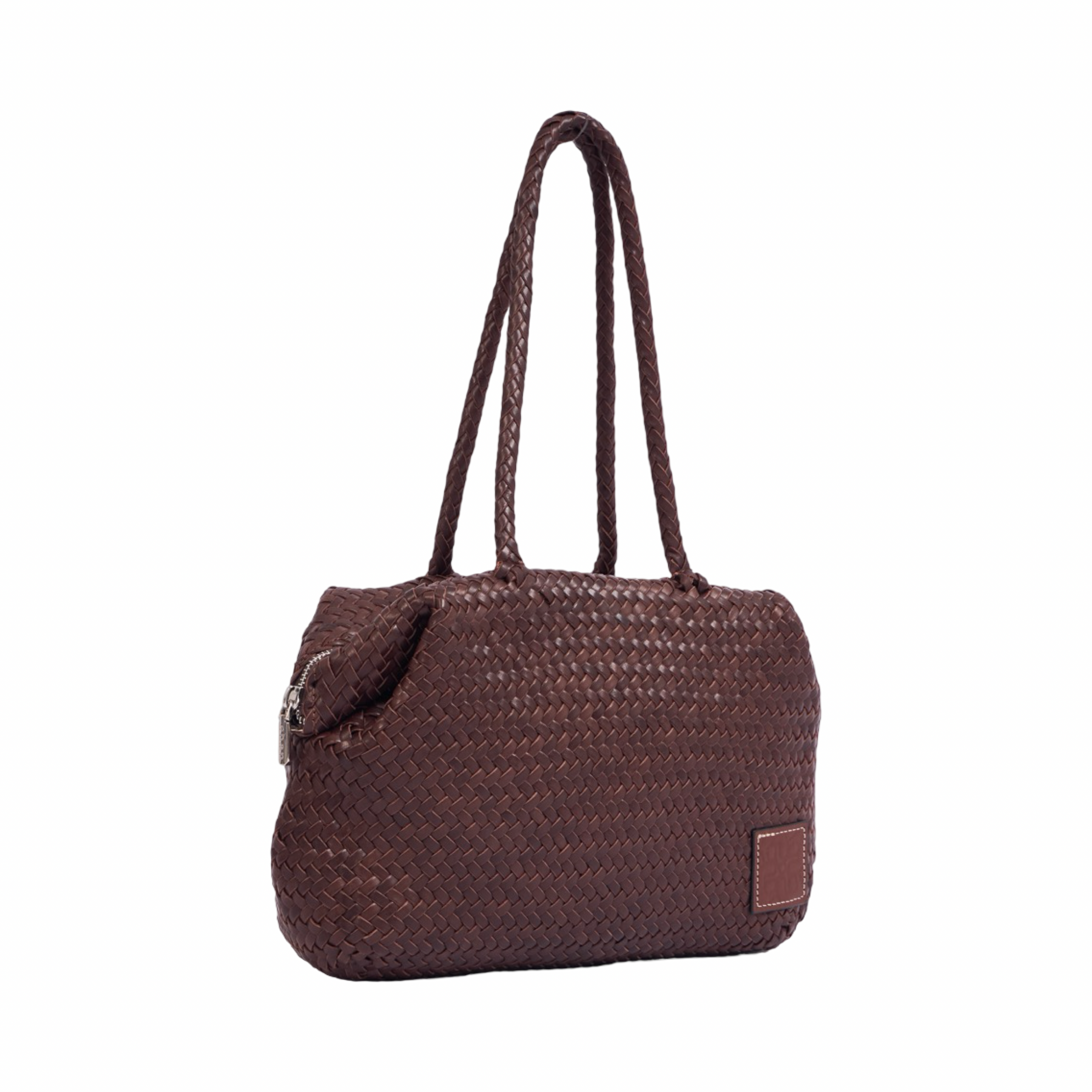 Artisan Leather – Woven Leather Shoulder Bag – Dark Brown