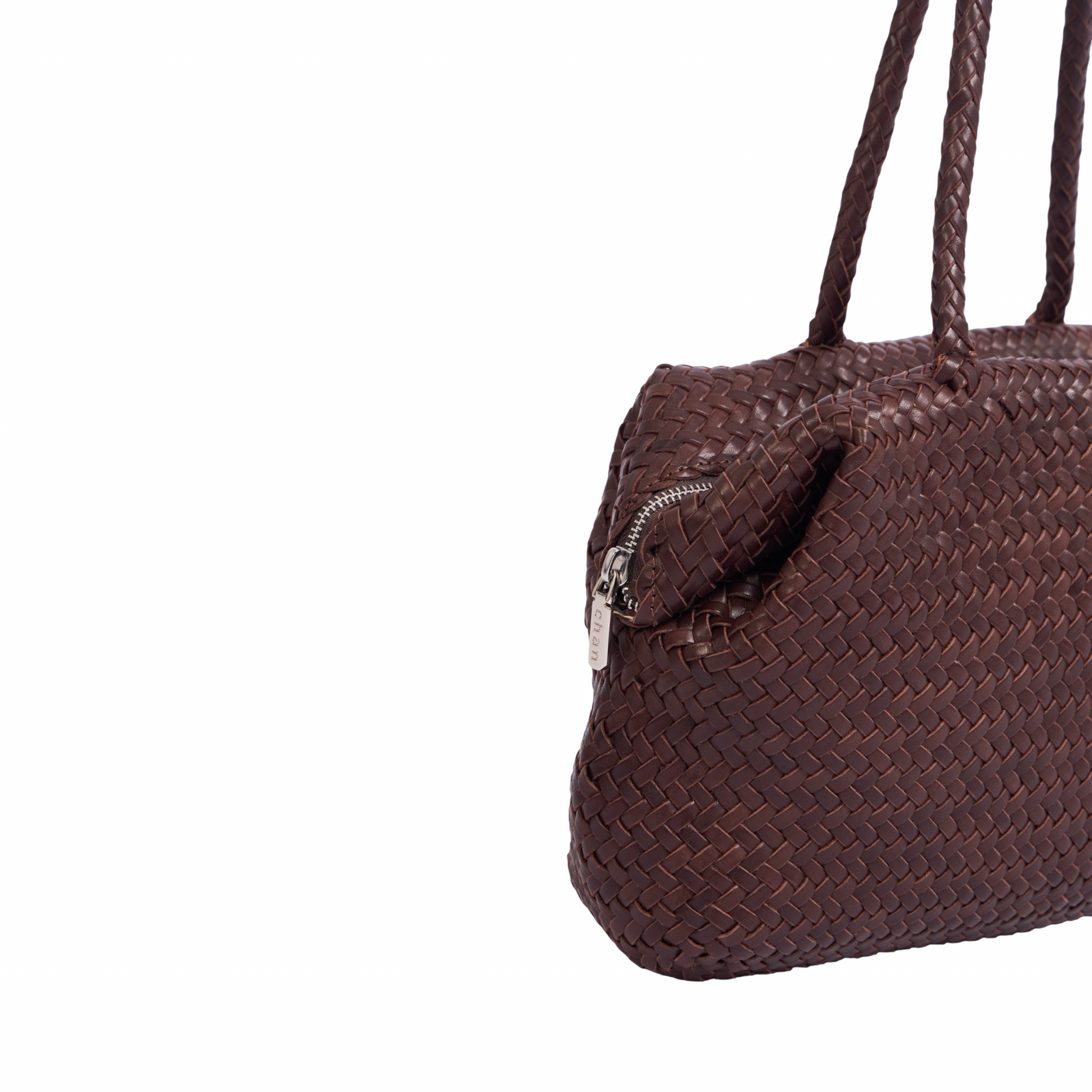 Artisan Leather – Woven Leather Shoulder Bag – Dark Brown