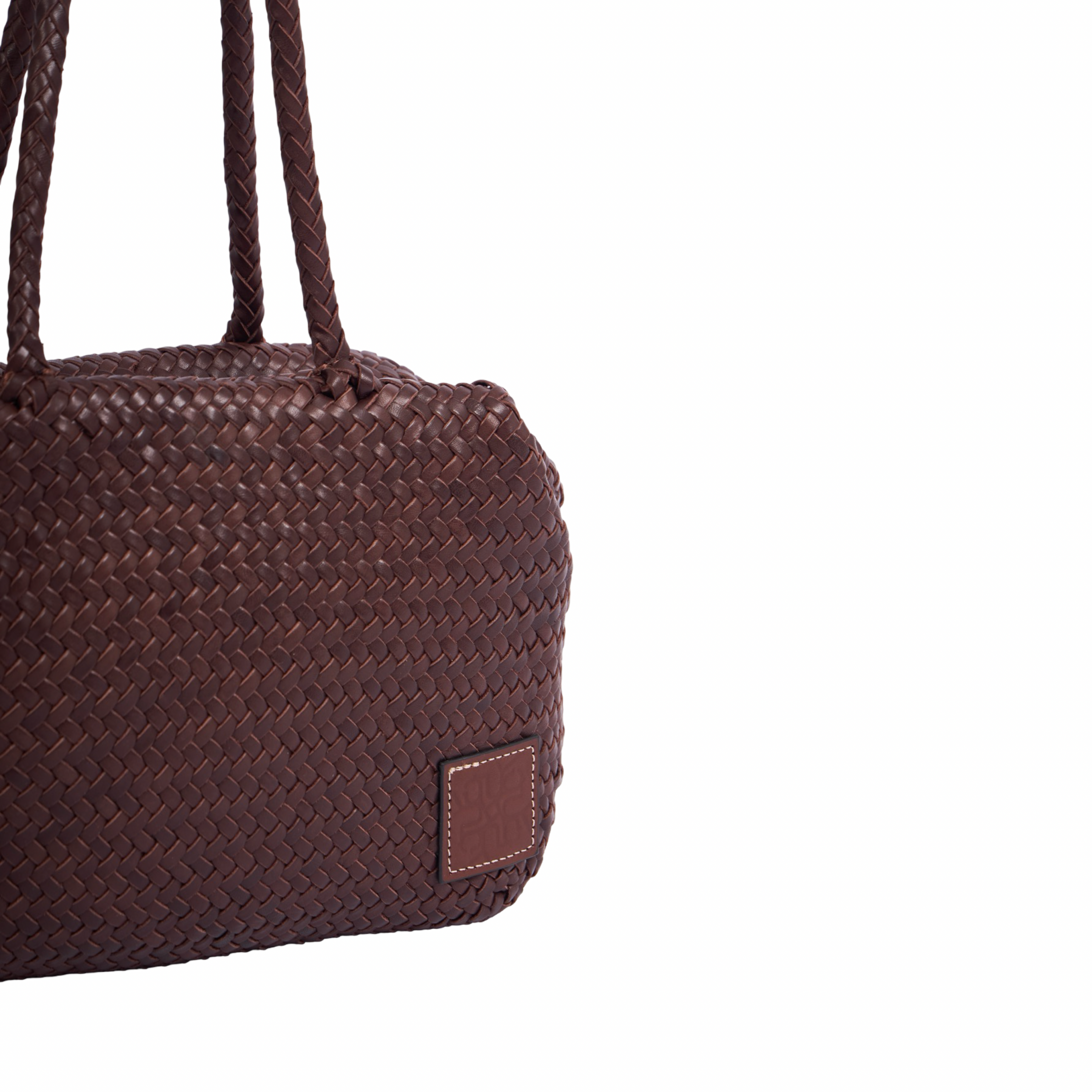 Artisan Leather – Woven Leather Shoulder Bag – Dark Brown