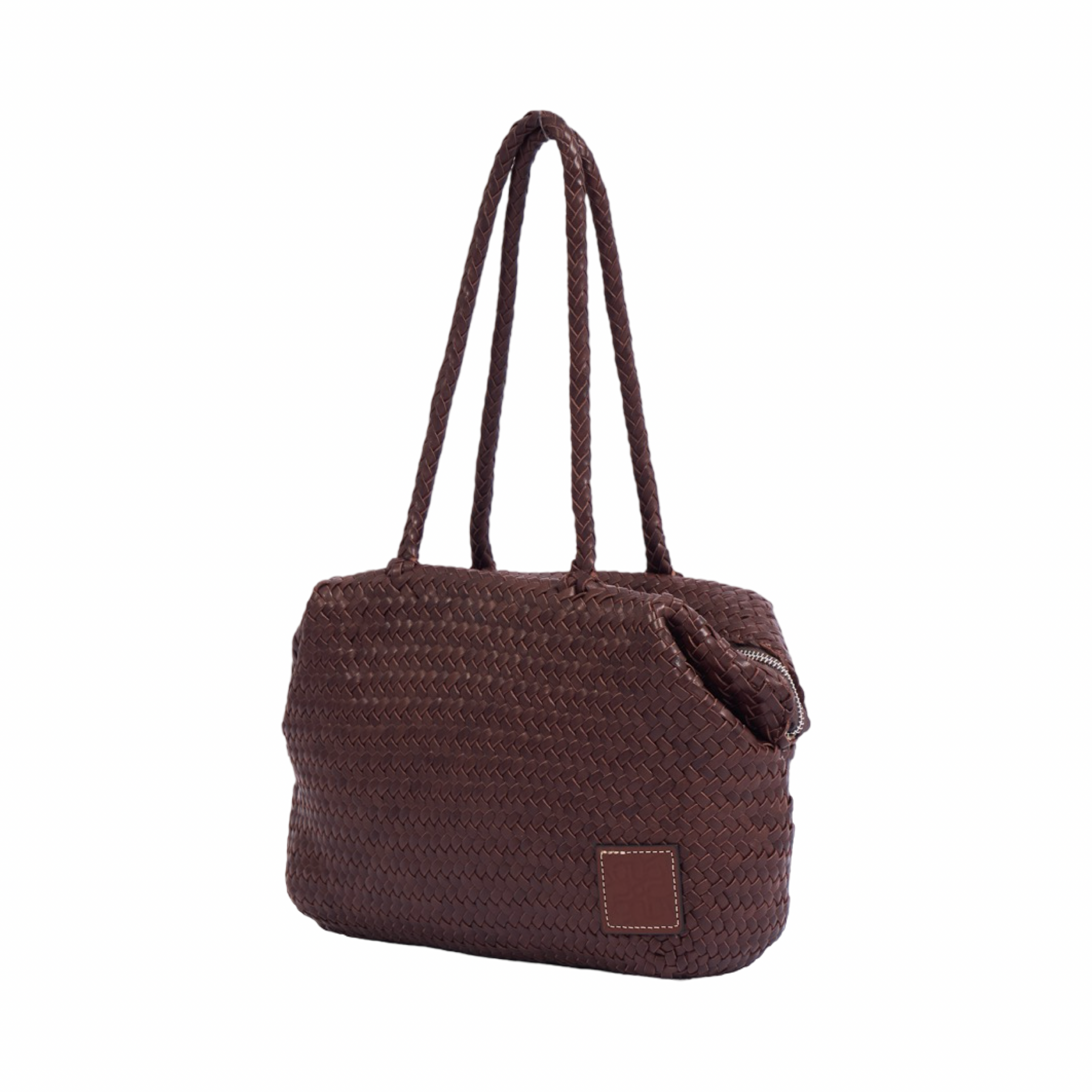 Artisan Leather – Woven Leather Shoulder Bag – Dark Brown