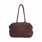 Artisan Leather – Woven Leather Shoulder Bag – Dark Brown