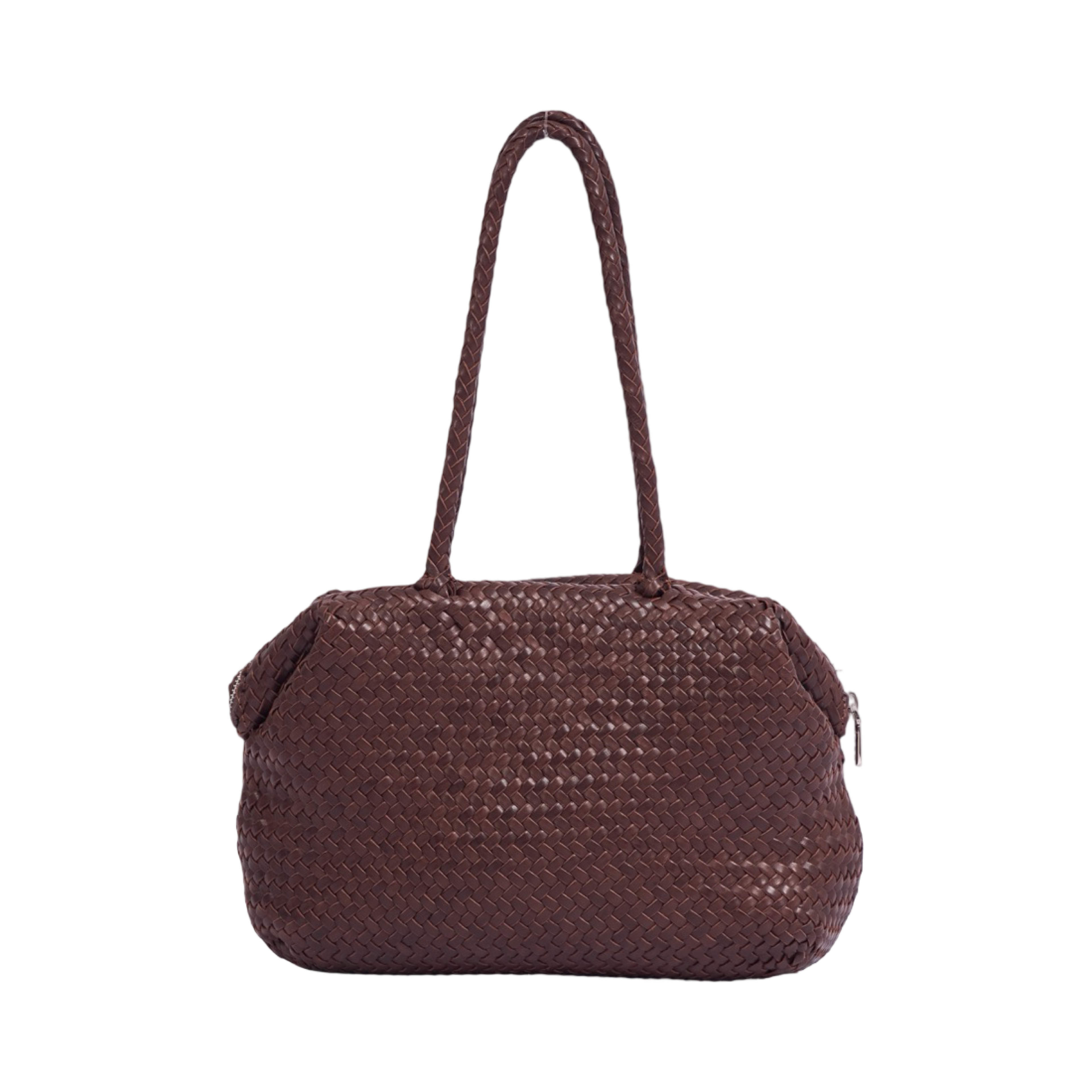 Artisan Leather – Woven Leather Shoulder Bag – Dark Brown