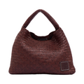 Woven Leather Tote Bag – Dark Brown