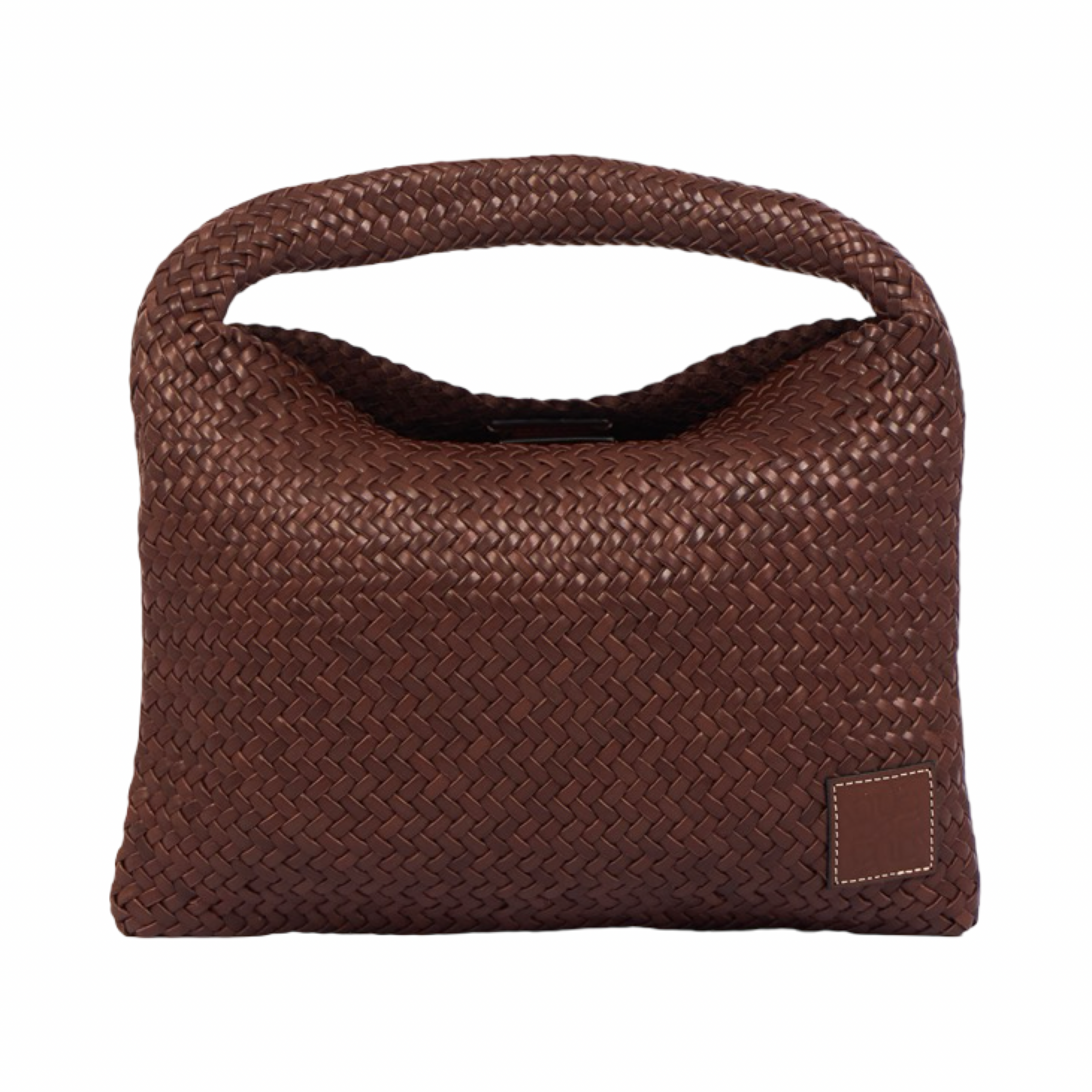Woven Leather Tote Bag – Dark Brown