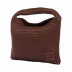 Artisan Leather – Woven Leather Tote Bag – Dark Brown