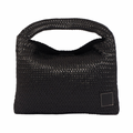 Woven Leather Tote Bag – Black