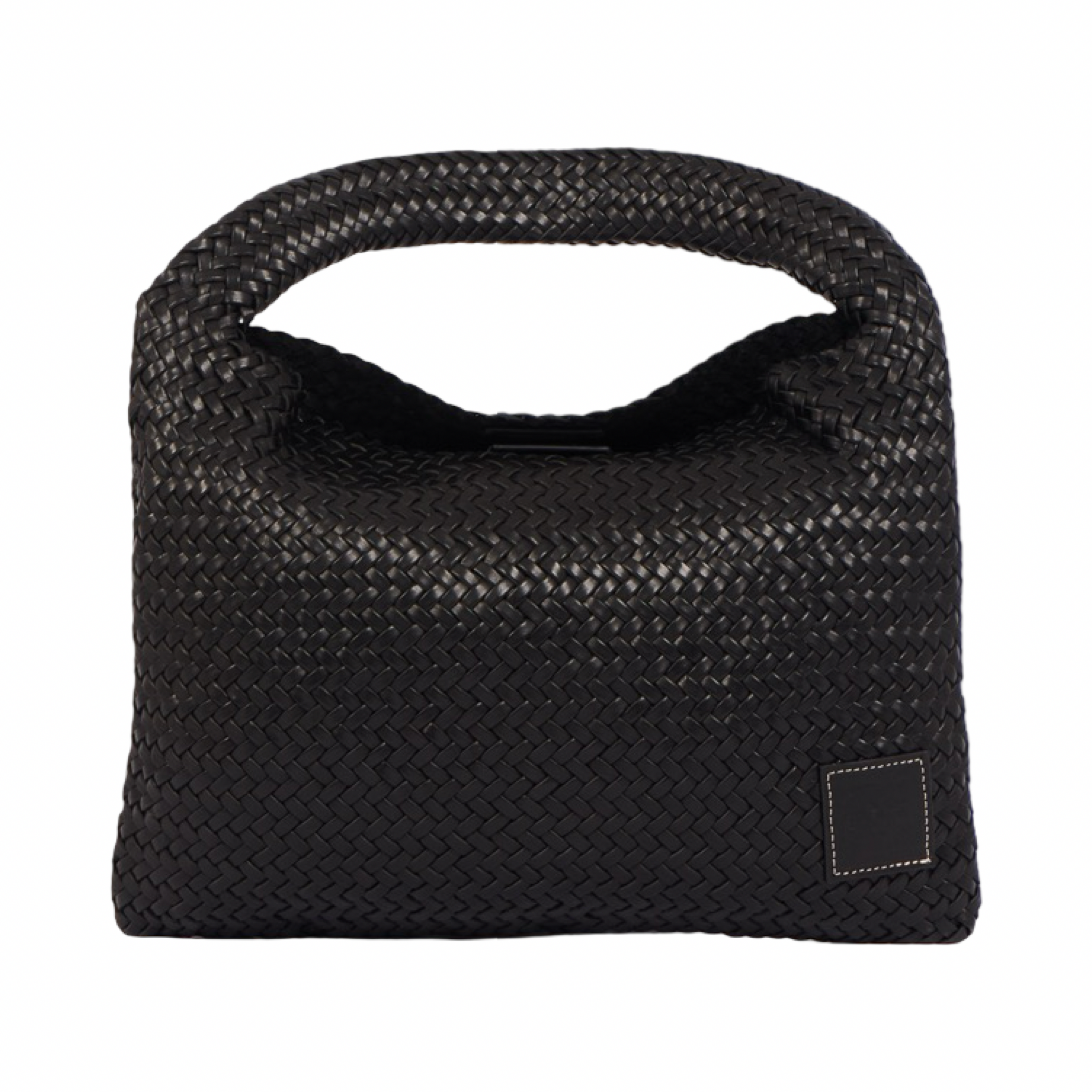 Woven Leather Tote Bag – Black