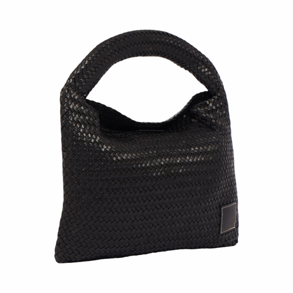Woven Leather Tote Bag – Black